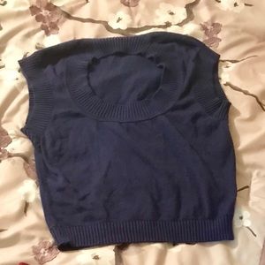 Blue crop sweater vest