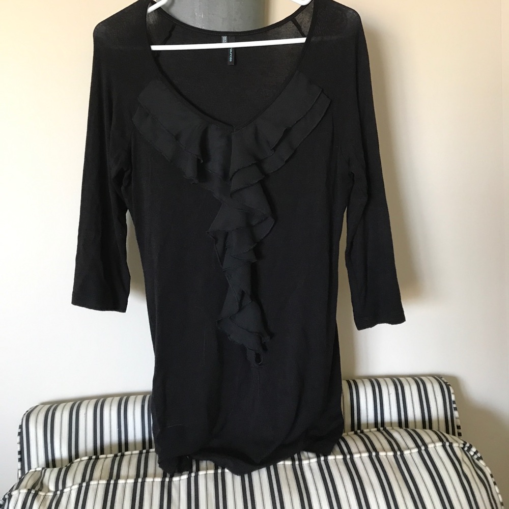 Ruffled v neck