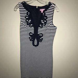 Lilly Pulitzer striped v neck dress, size 6