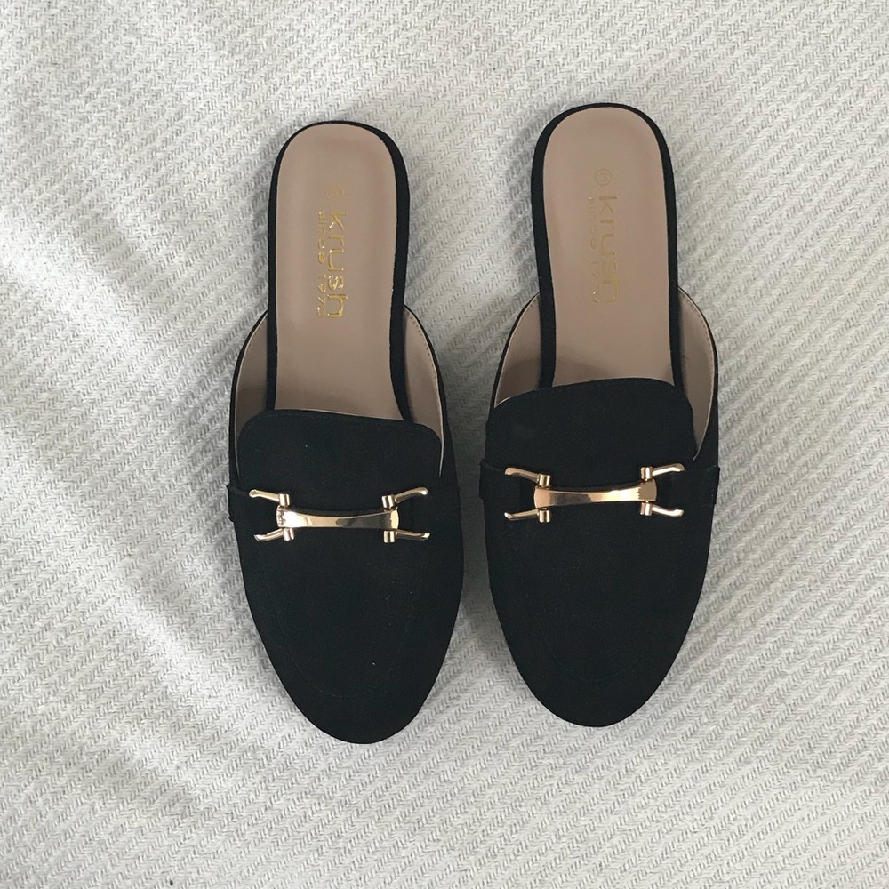 Black Velvet Mules