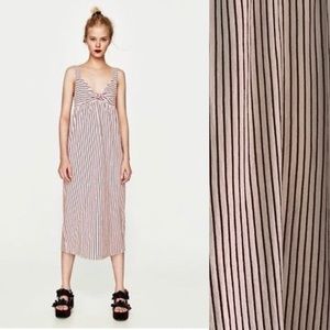 Zara Trafaluc Striped Midi Dress Size M