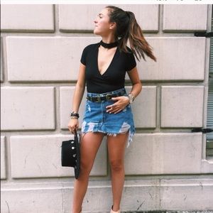 LF choker wrap Bodysuit