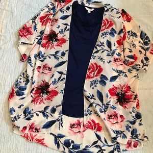 Red/blue/cream kimono