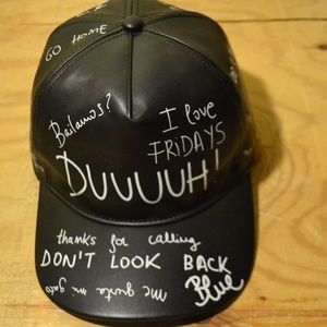 Leather Words Snapback Hat 🔴