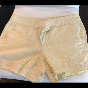 Lilly Pulitzer yellow seersucker shorts, size 6