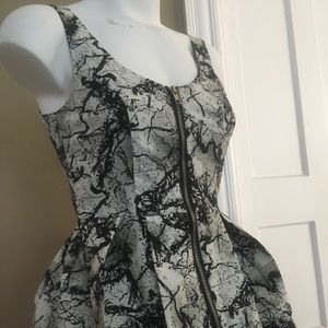 Zip front black and white Aline cupcake cocktail