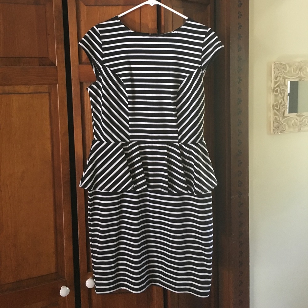 Black and white stripe dress