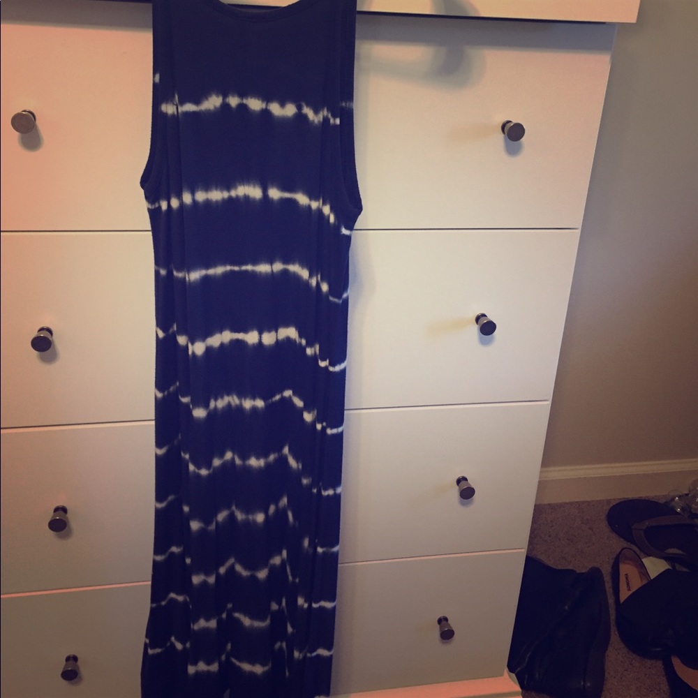 Longer, stripes faded pattern dress