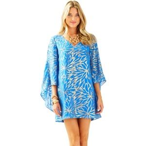 Lilly Pulitzer Miri Silk Caftan in Lapis Blue