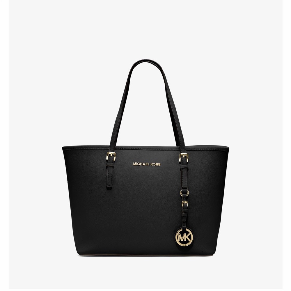 Michael kors jet set small black tote