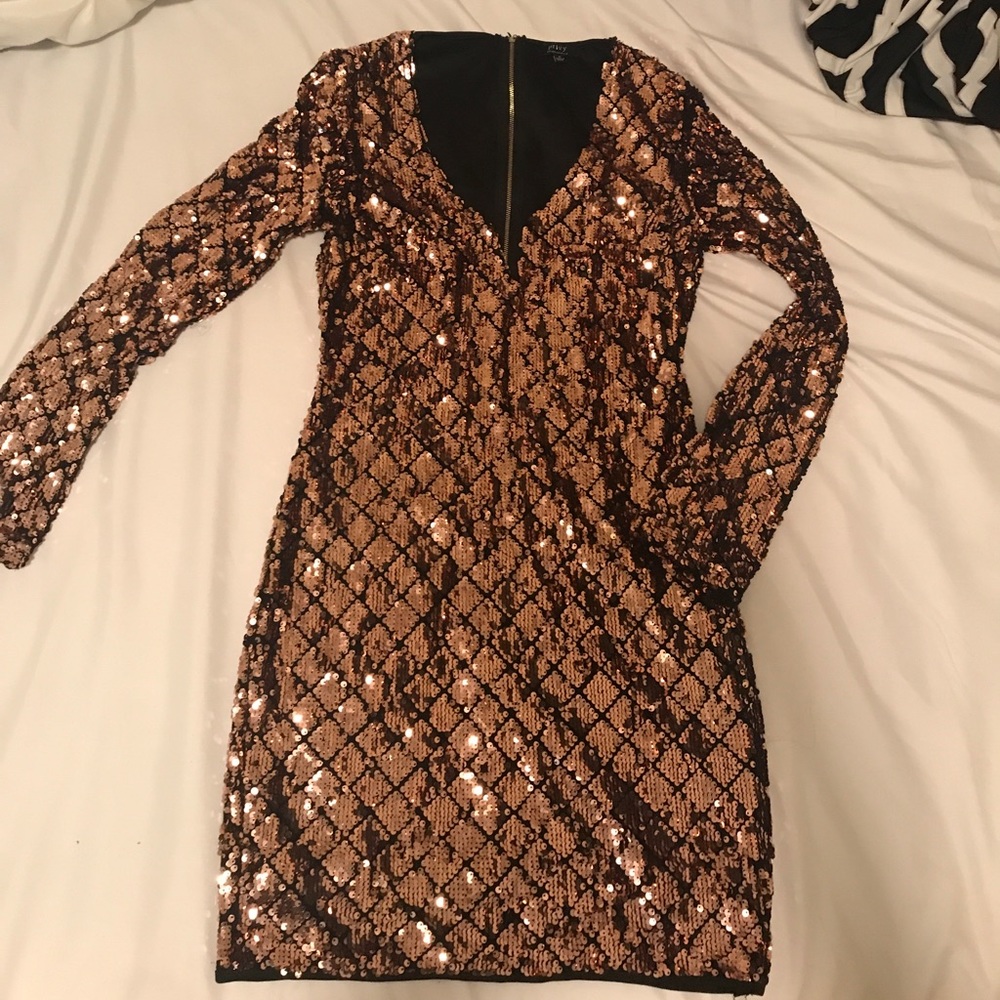 Rose gold sequin dress
