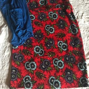Bold Floral On Red Cassie Skirt - Never Worn!