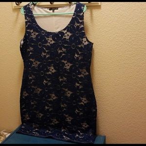 Blue Daisy fitted dress