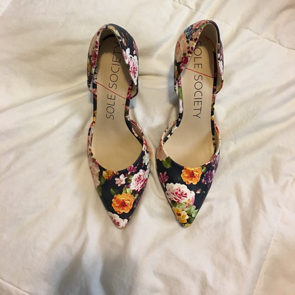 Floral Sole Society Heels