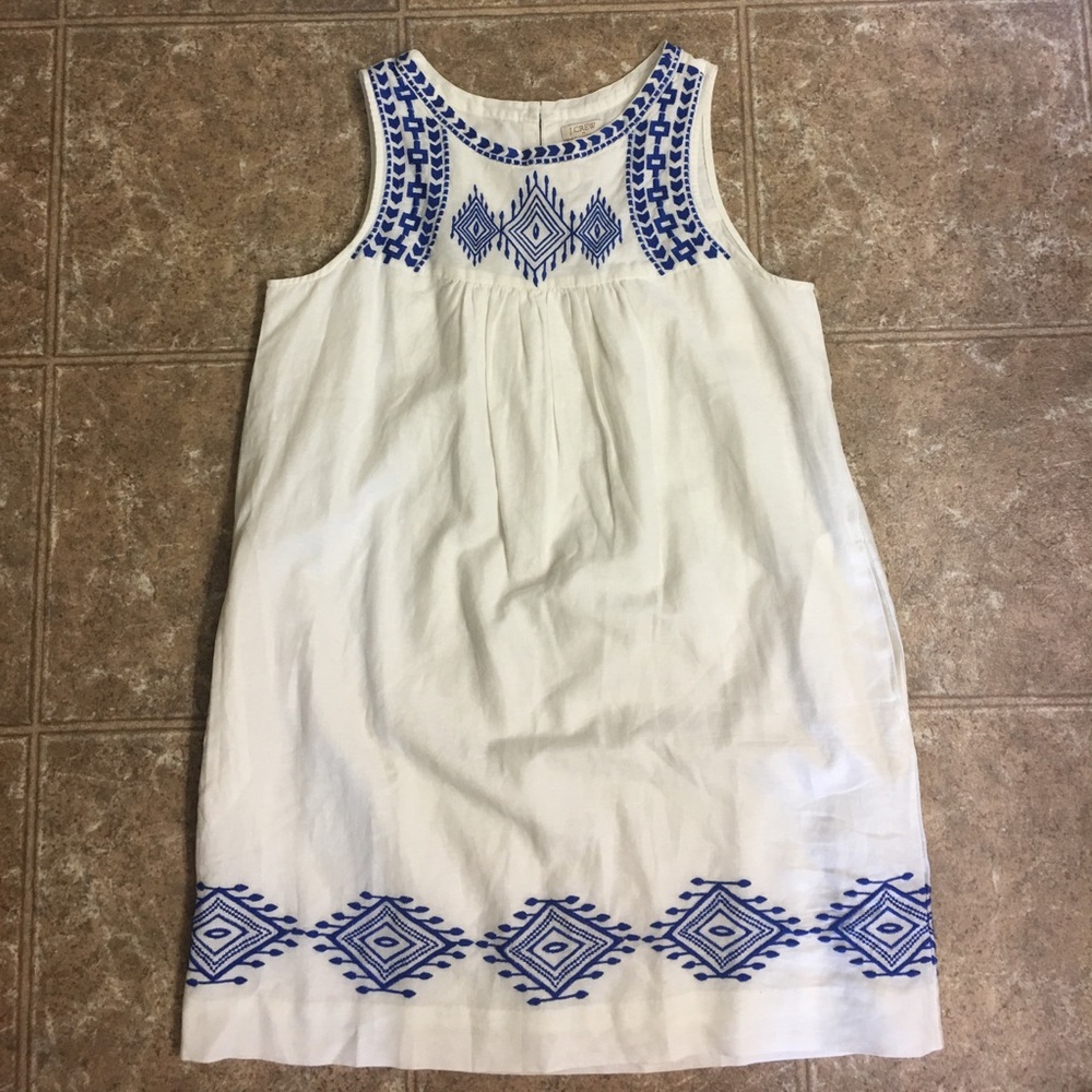NWT! J Crew Factory Linen Embroidered Dress