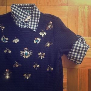 Embellished short-sleeve sweatshirt