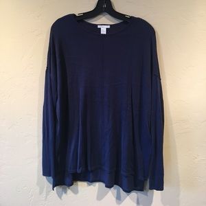 H&M Lightweight Navy Tunic Sweater