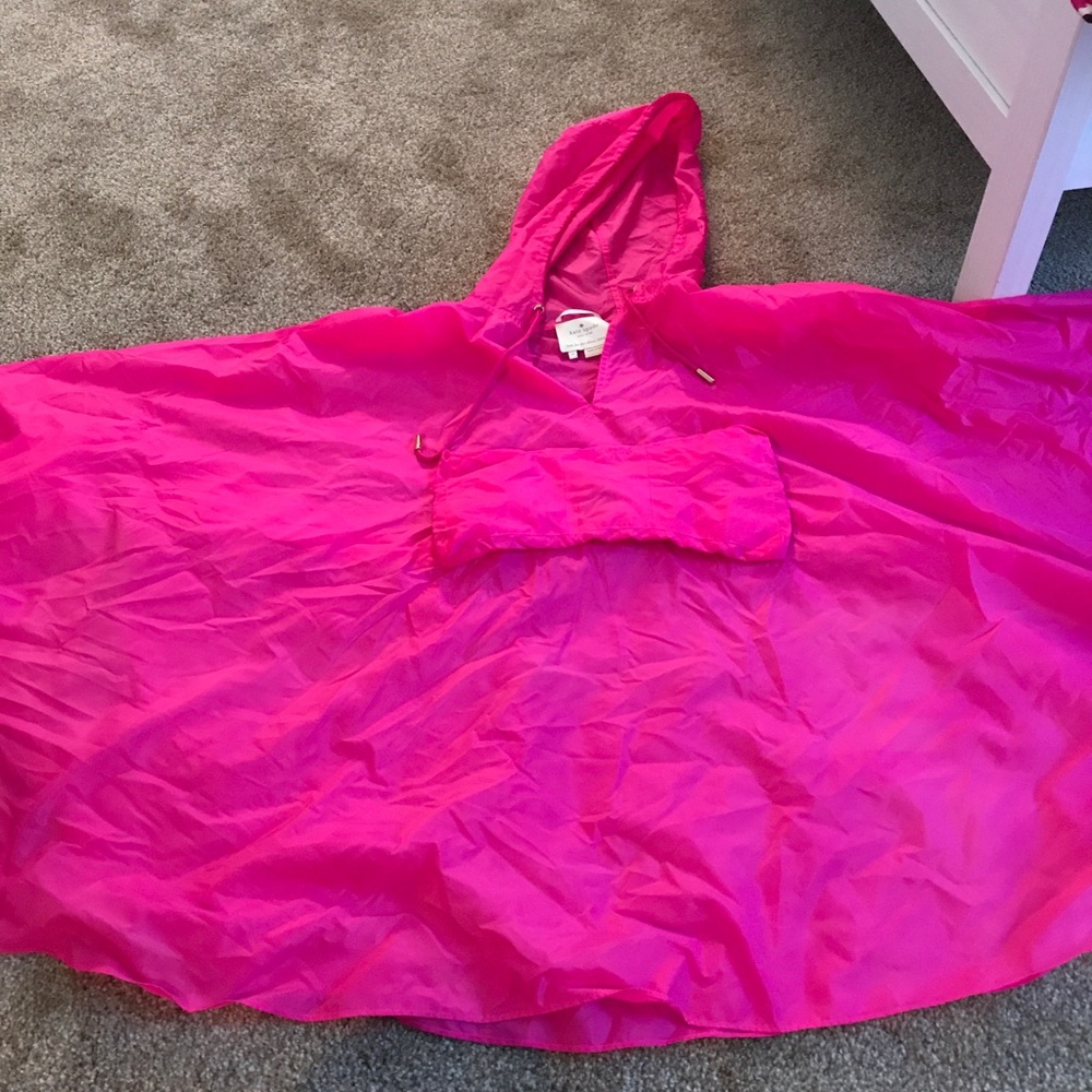 Kate spade rain poncho folds into bow zip up