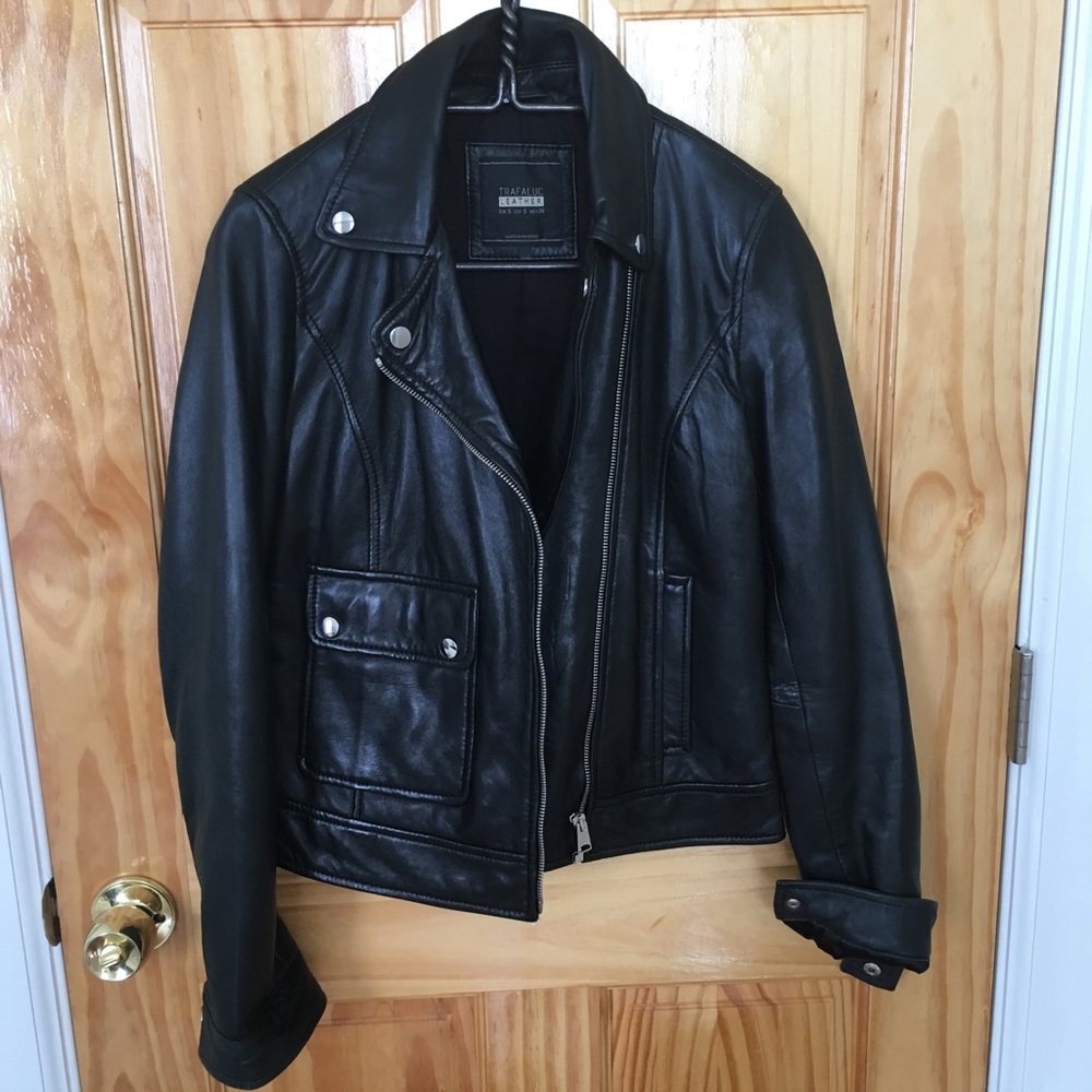 Black leather jacket from Zara
