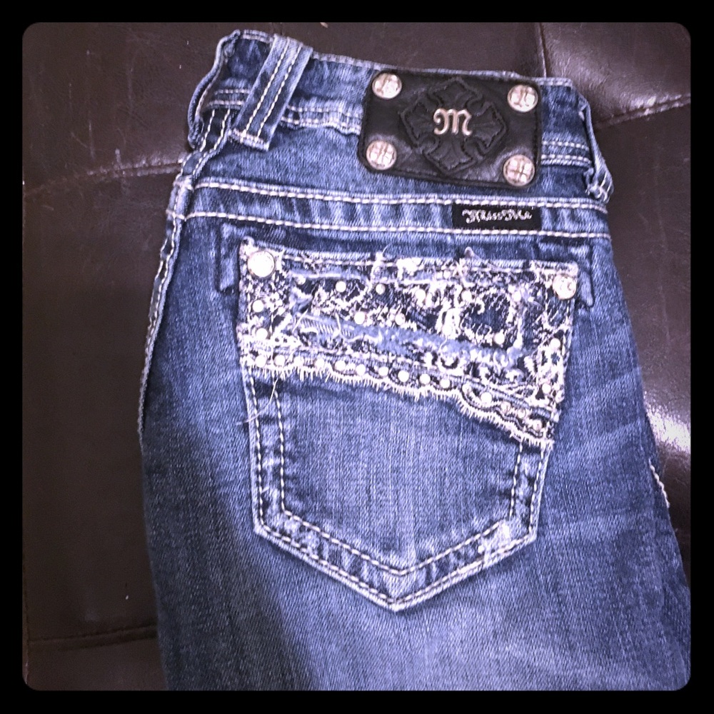 Miss Me jeans size 26 with bling
