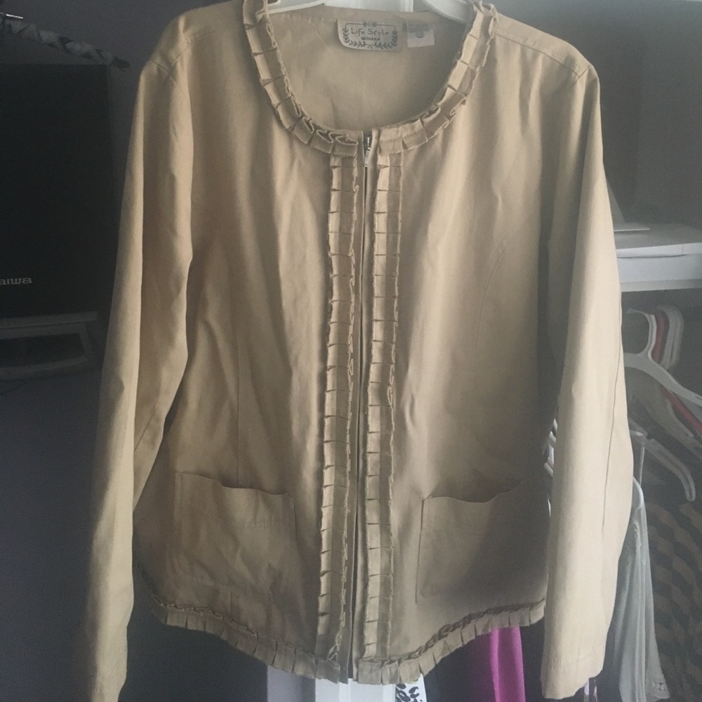Khaki Fringe Jacket/Blazer