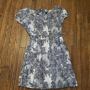 Floral Black and White Dress