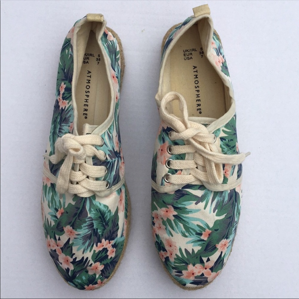 Atmosphere tropical print espadrilles
