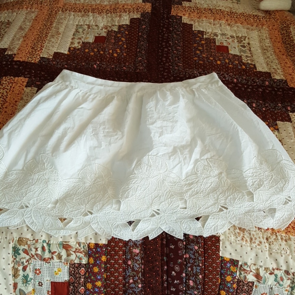 White skirt with detailed stitching