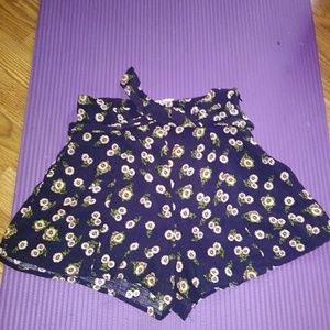 Blue daisy high waisted shorts