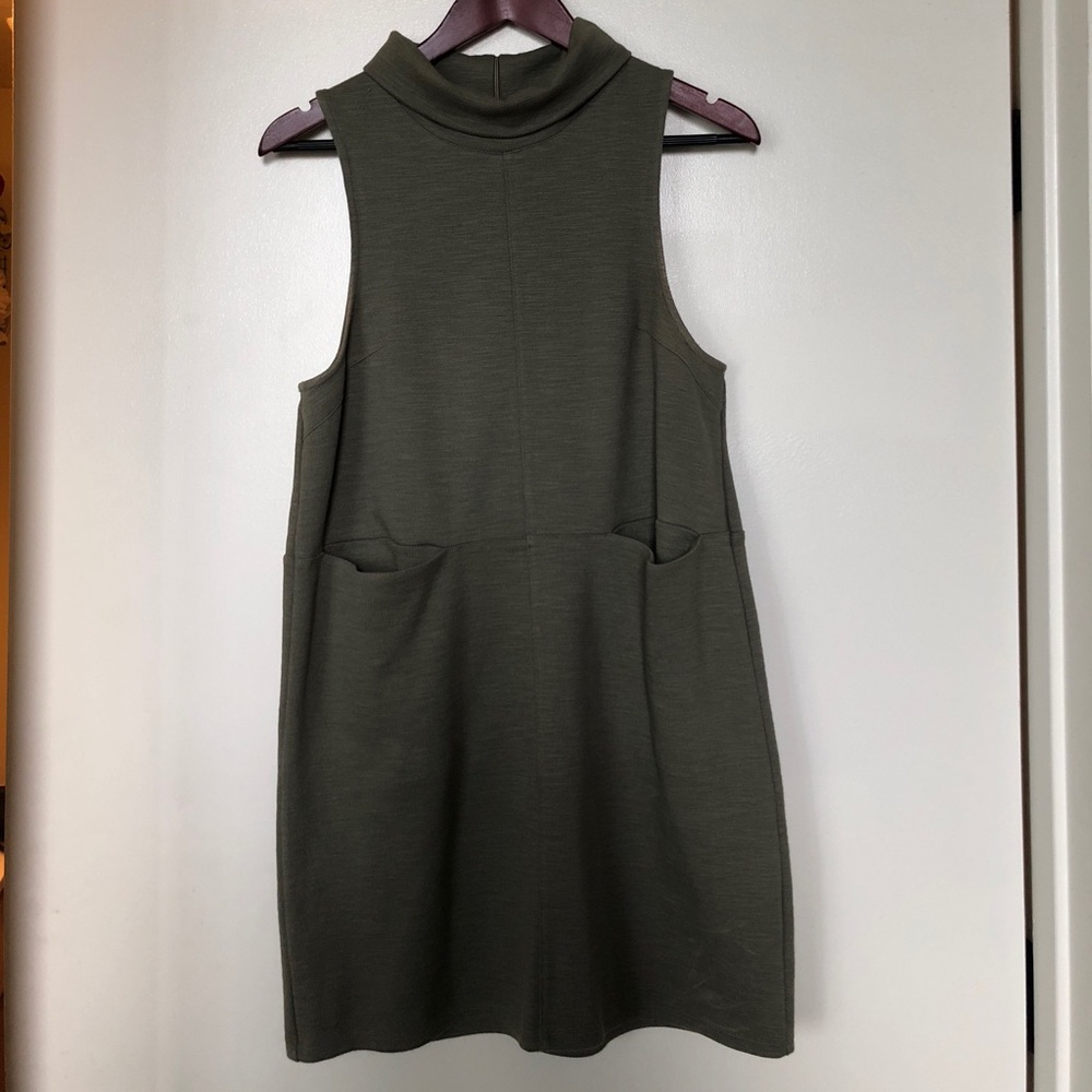 Free People Cowl Neck Dress - Olive - Small