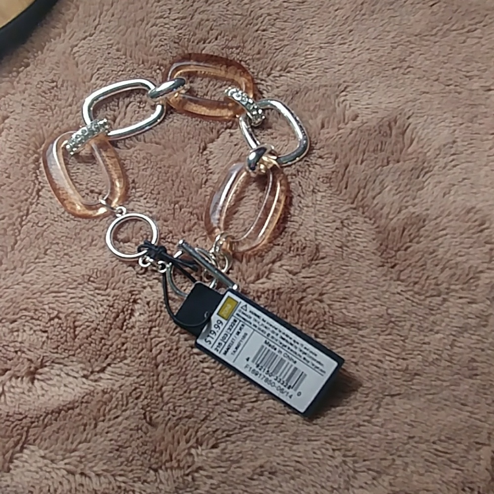 Tan and silver color bracelet