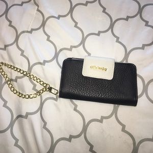 Olivia & Joy Black/Cream/Gold Clutch/Wristlet