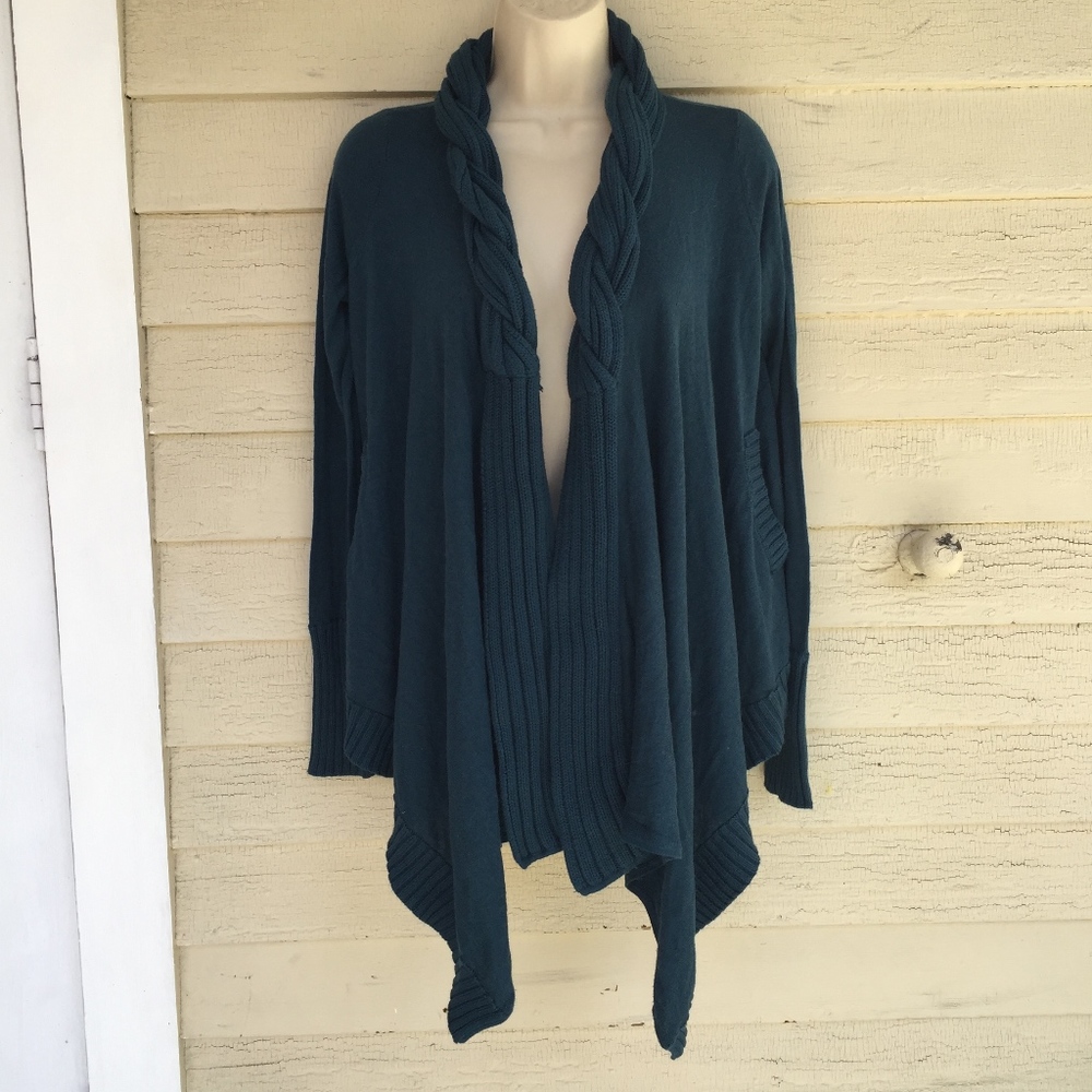 BCBG Teal cardigan sweater/cotton-rayon/NWT/XS/S