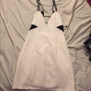 White and black party dress