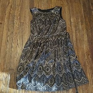 Black and Gold Dress with a black belt