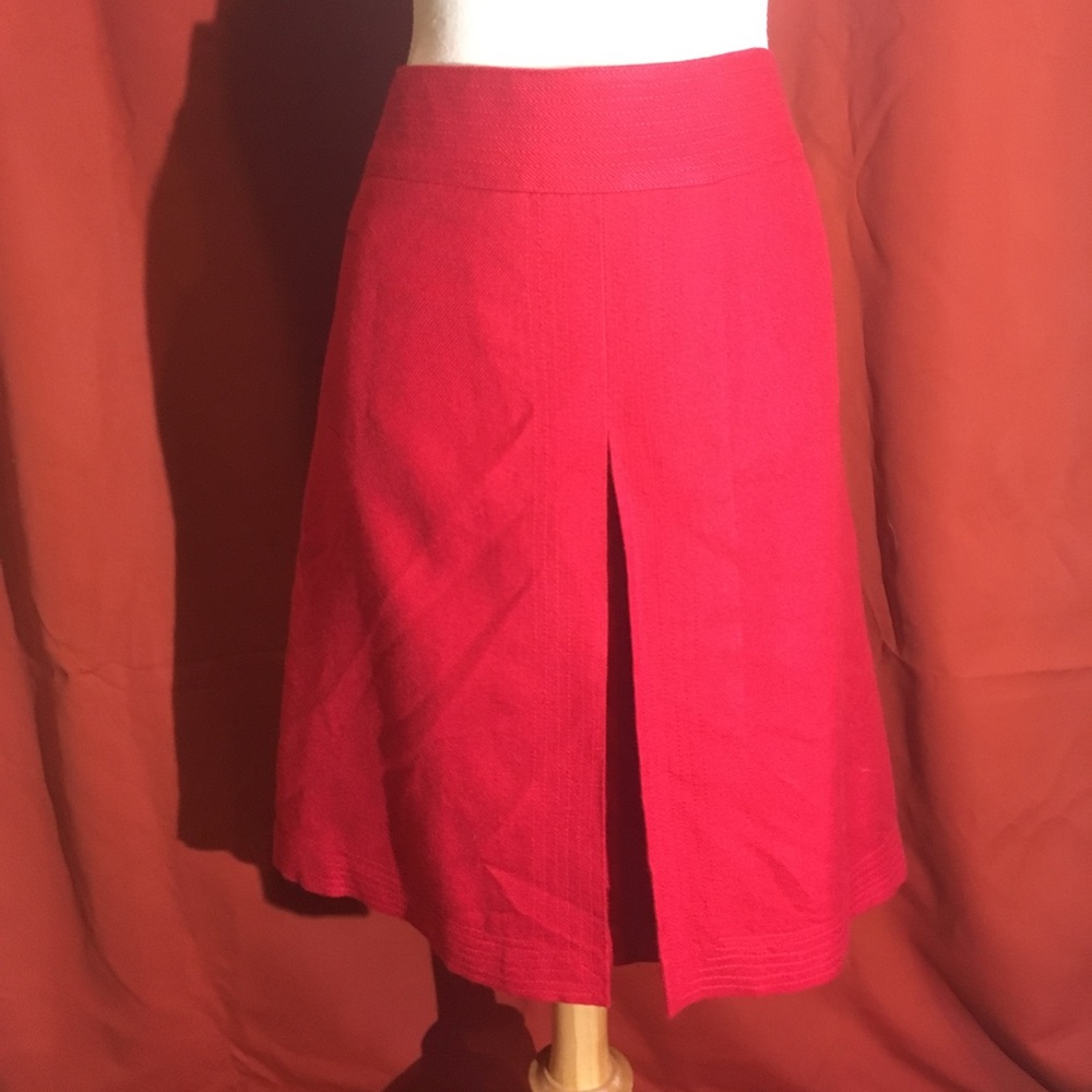 Rich red front pleat wool blend skirt Aline ❄️ 14