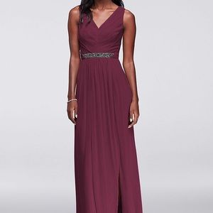 Maxi Formal Dress with Beaded Waist Band