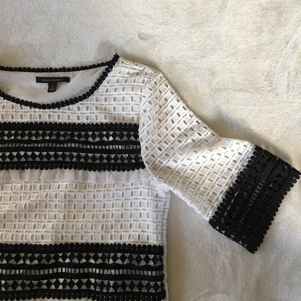 Banana Republic Striped Lace top