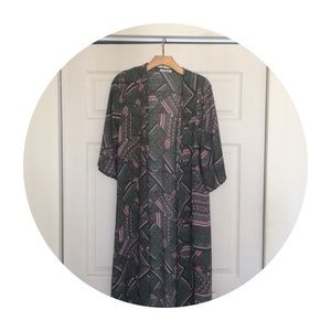 Long Festival Boho Kimono Duster Small