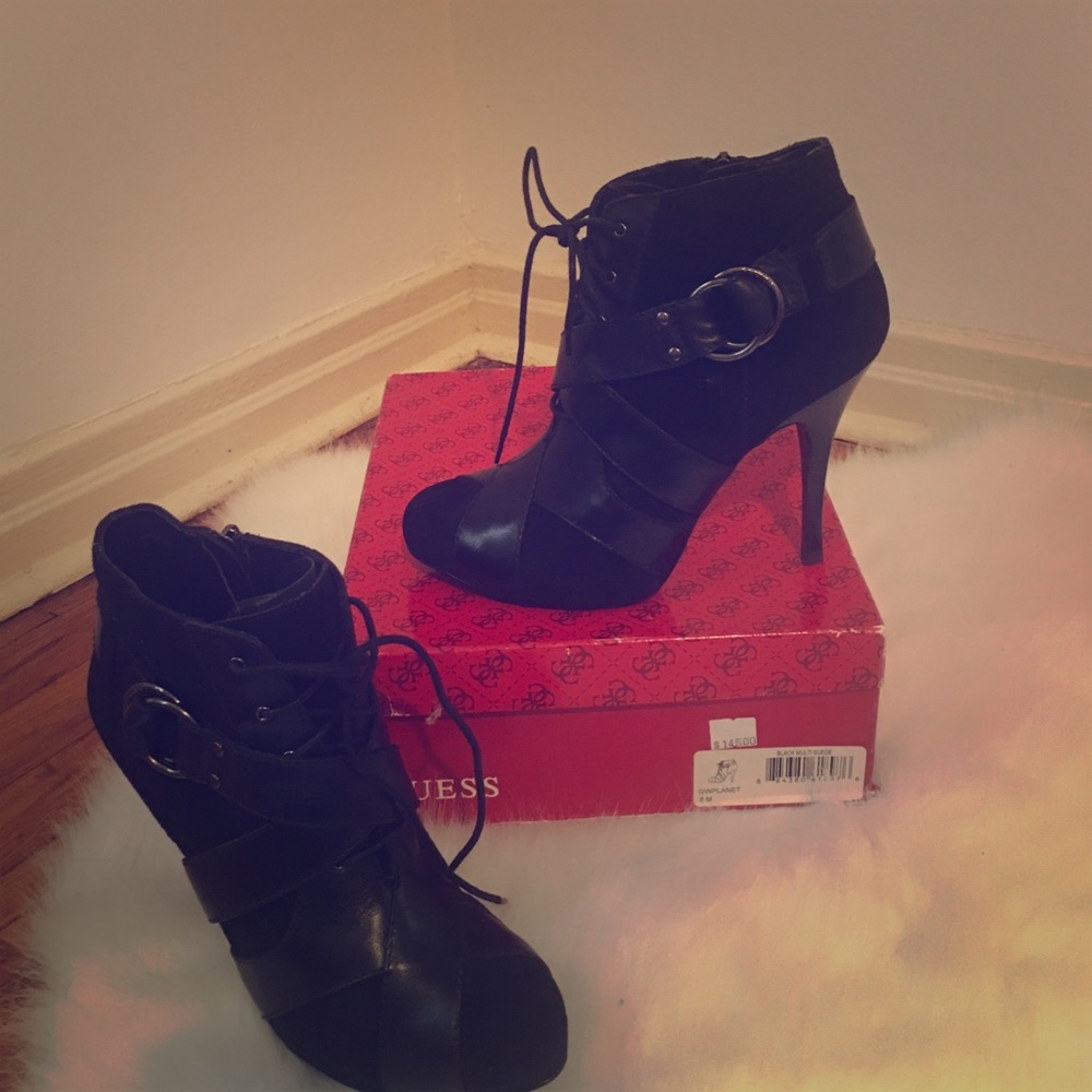 Guess brand black ankle booties