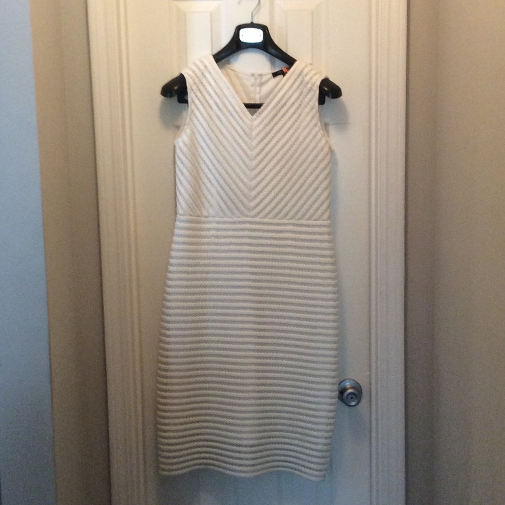 White sheath ribbed Dress