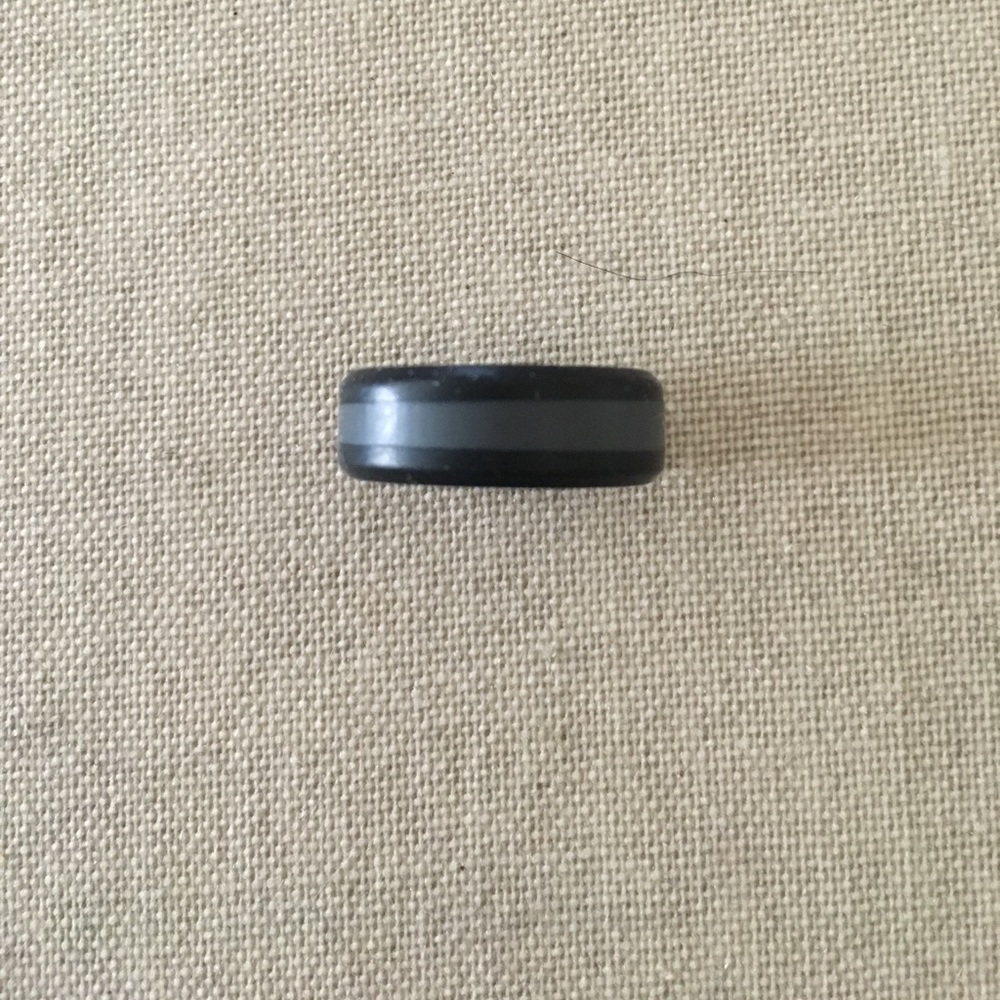Black and gray silicone wedding band
