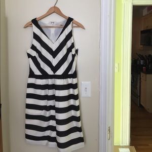 Loft Black and white striped dress