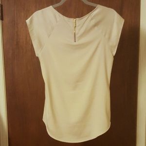 Express cream silky top with zipper back XS Express cream silky top with zipper back XS