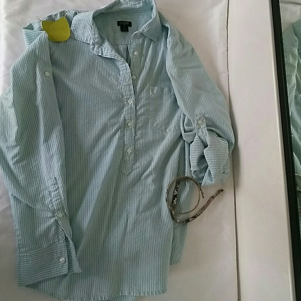 Striped J Crew Popover.  Size medium.