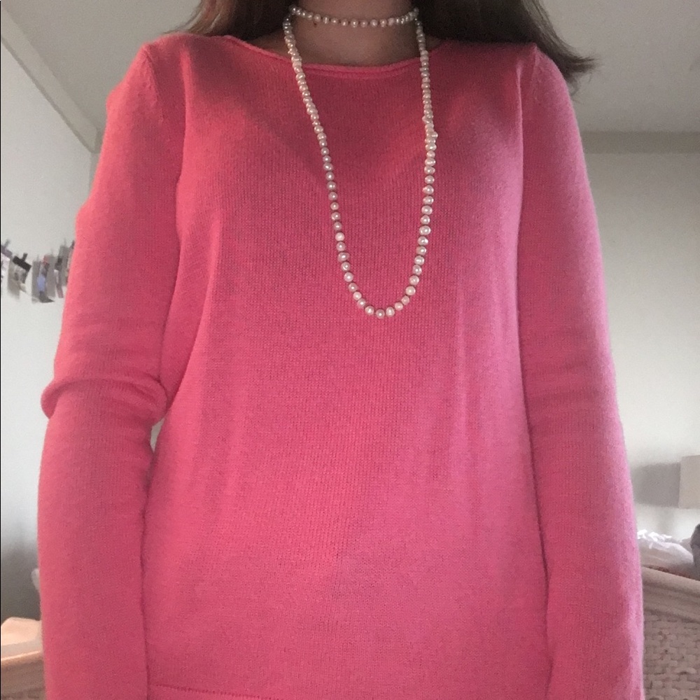 Pink Old Navy sweater.