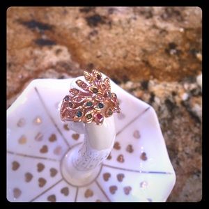 Rose gold colored peacock ring