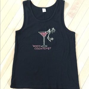 Black Rhinestone Wine & Shoe Tank Black Rhinestone Wine & Shoe Tank