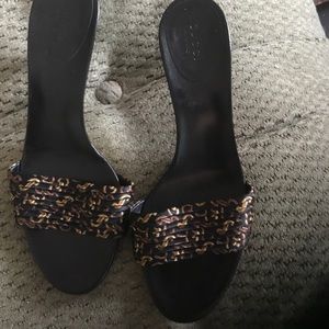 Black Gucci slip on heels