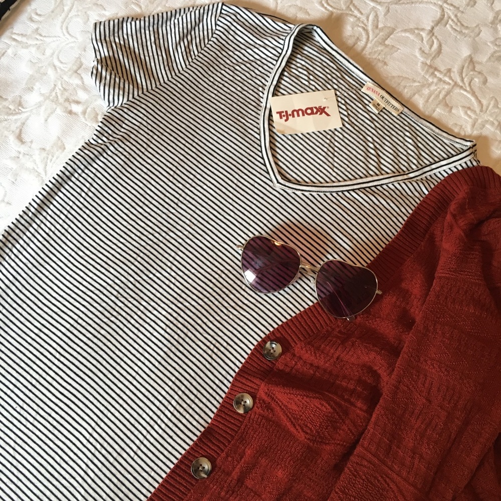 Striped layering tee